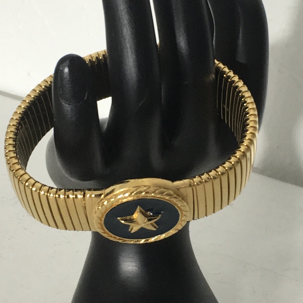 Monet Gold Tone Black or Navy Star Bracelet